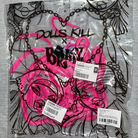 SOLD Dolls Kill X Bratz "Girlz Really Rock Velour Wrap Top" - Picture 4 of 4